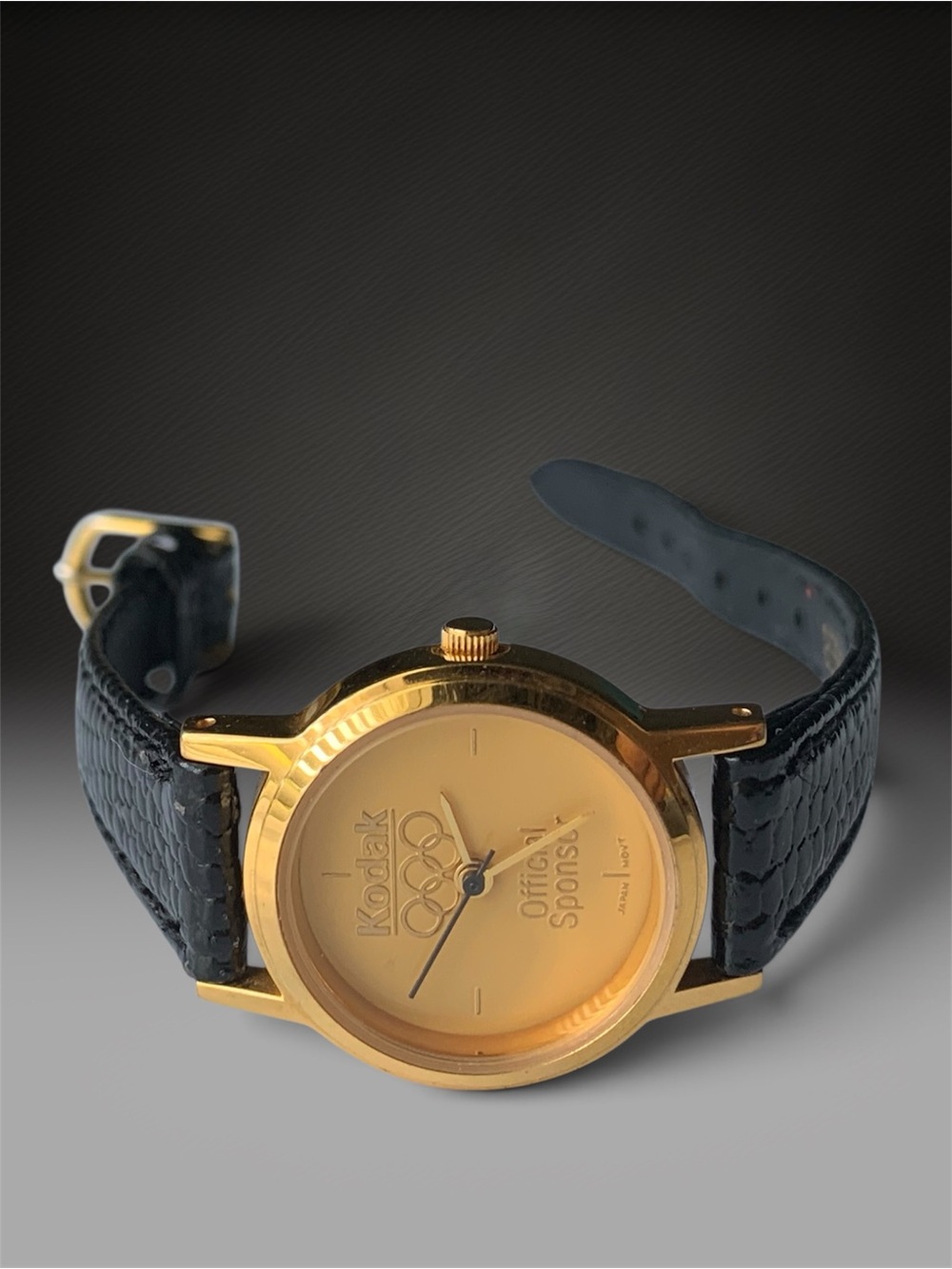 Watch on leather strap